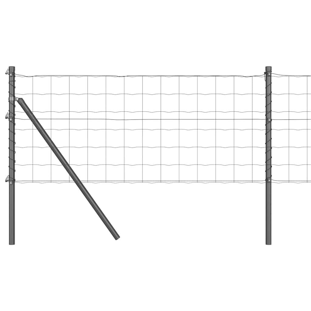 vidaXL Euro Fence Ground Fix 25 x 0.6 m PVC-Coated Steel Grey Mesh 2