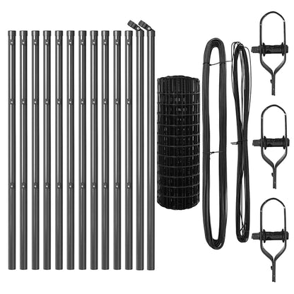 vidaXL Euro Fence Ground Fix 25 x 0.6 m PVC-Coated Steel Grey Mesh 5