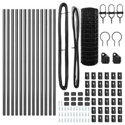 vidaXL Euro Fence Ground Fix 25 x 0.6 m PVC-Coated Steel Grey Mesh 6