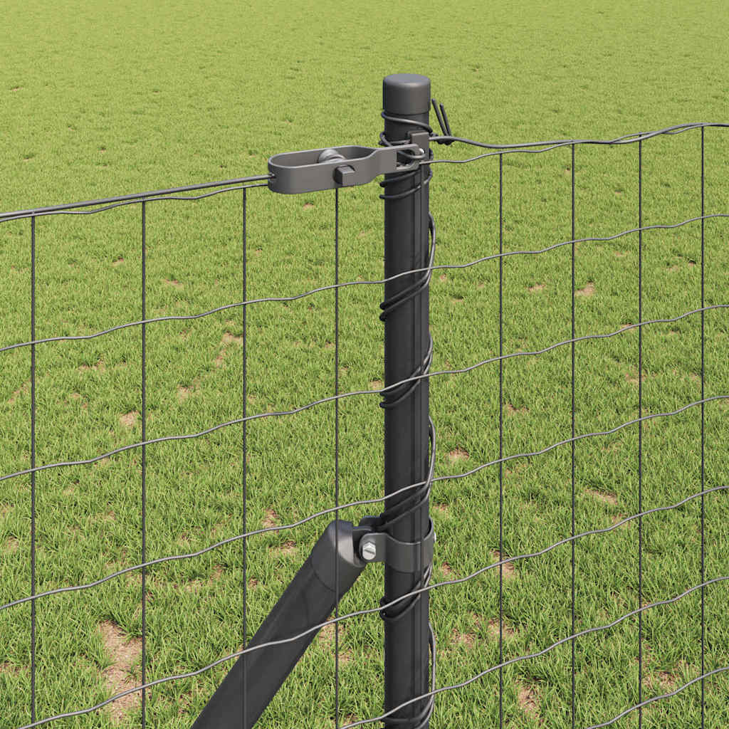 vidaXL Euro Fence Ground Fix 10 x 1 m PVC-Coated Steel Grey Mesh 4