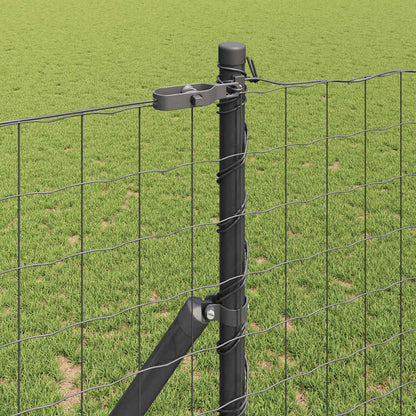 vidaXL Euro Fence Ground Fix 10 x 1 m PVC-Coated Steel Grey Mesh 4