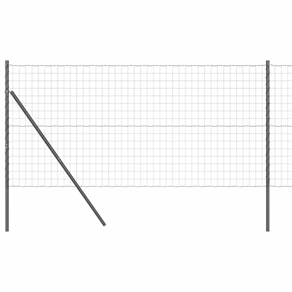 vidaXL Euro Fence Ground Fix 10 x 1 m PVC-Coated Steel Grey Mesh 2