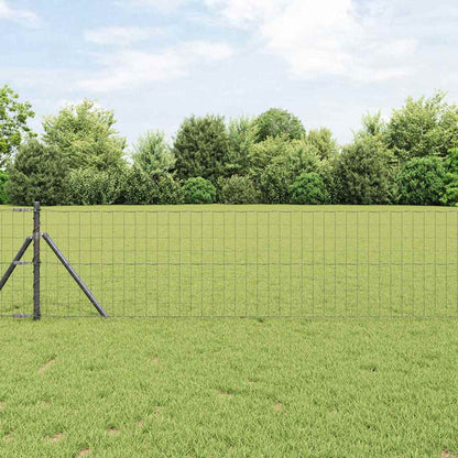 vidaXL Euro Fence Ground Fix 25 x 0.4 m PVC-Coated Steel Grey Mesh 1