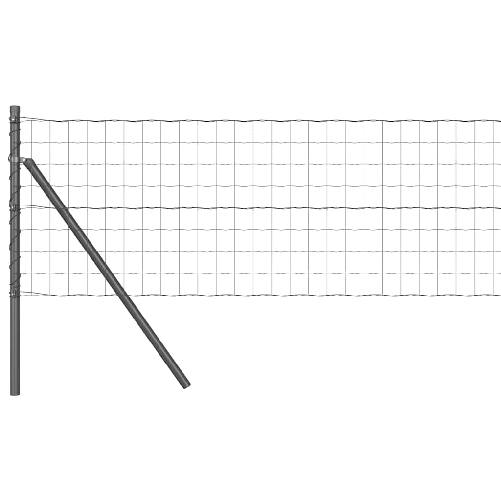 vidaXL Euro Fence Ground Fix 25 x 0.4 m PVC-Coated Steel Grey Mesh 2