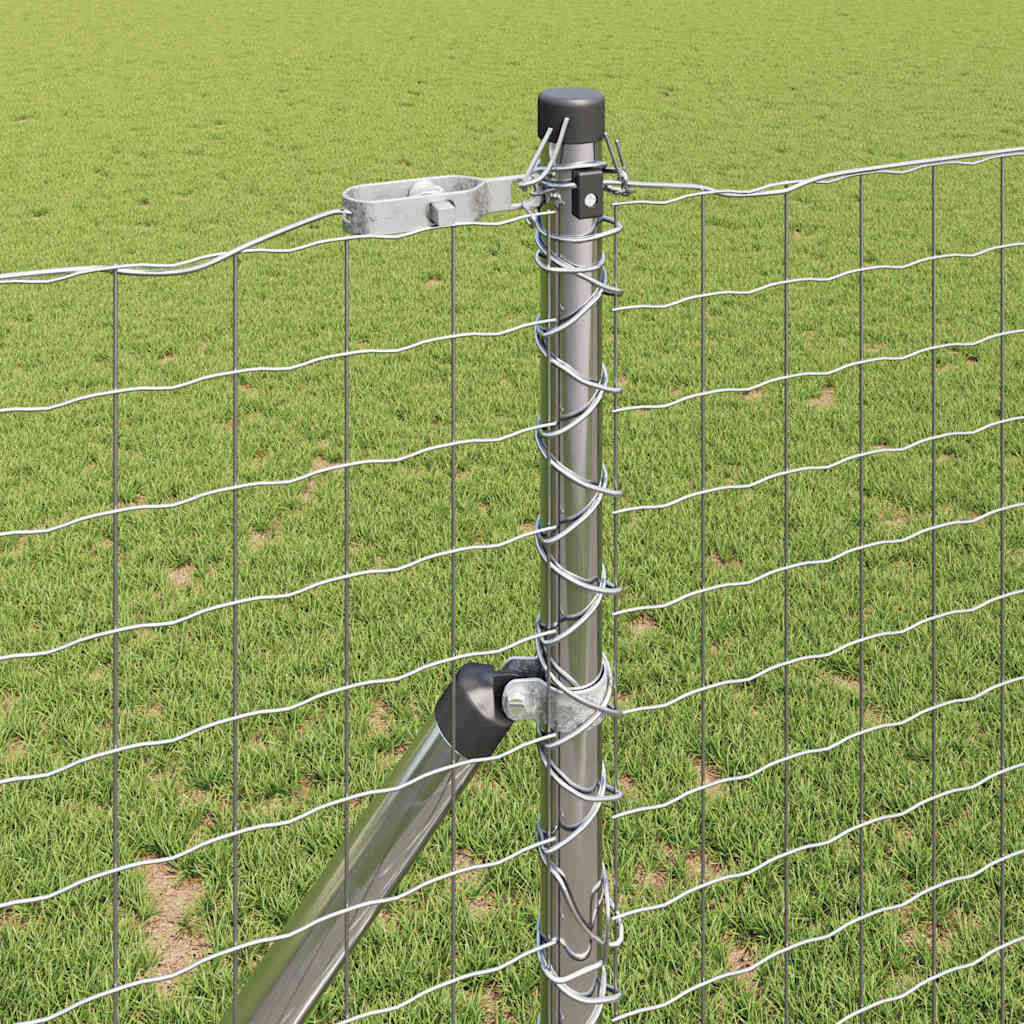 vidaXL Outdoor Euro Fence Ground Fix 10 x 1 m Galvanised Steel Silver 4