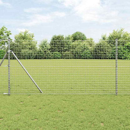 vidaXL Outdoor Euro Fence Ground Fix 10 x 1 m Galvanised Steel Silver 1
