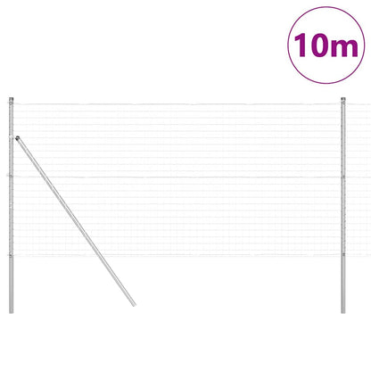 vidaXL Outdoor Euro Fence Ground Fix 10 x 1 m Galvanised Steel Silver 3