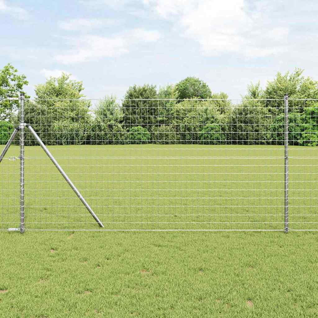 vidaXL Euro Fence Ground Fix 10 x 1 m Galvanised Steel Silver Mesh 1