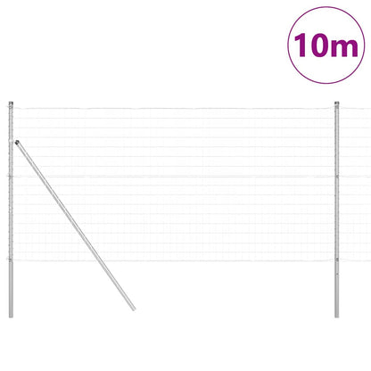 vidaXL Euro Fence Ground Fix 10 x 1 m Galvanised Steel Silver Mesh 3