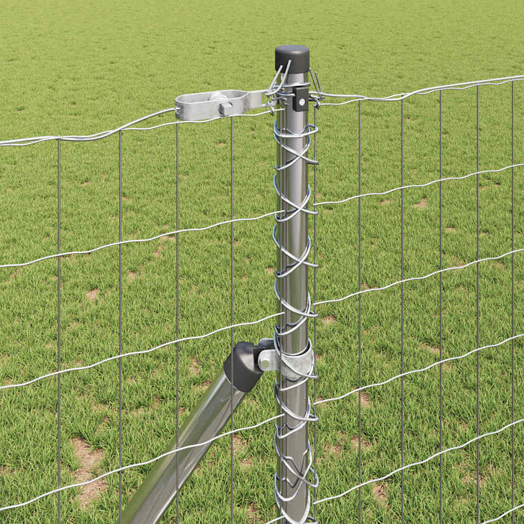 vidaXL Outdoor Euro Fence Ground Fix 10 x 1 m Galvanised Steel Silver 4