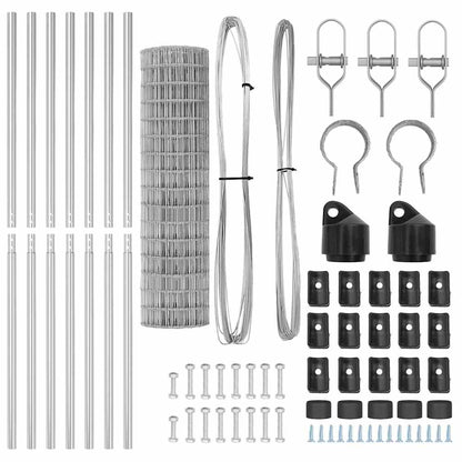 vidaXL Outdoor Euro Fence Ground Fix 10 x 1 m Galvanised Steel Silver 6
