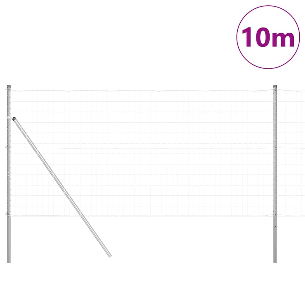 vidaXL Outdoor Euro Fence Ground Fix 10 x 1 m Galvanised Steel Silver 3