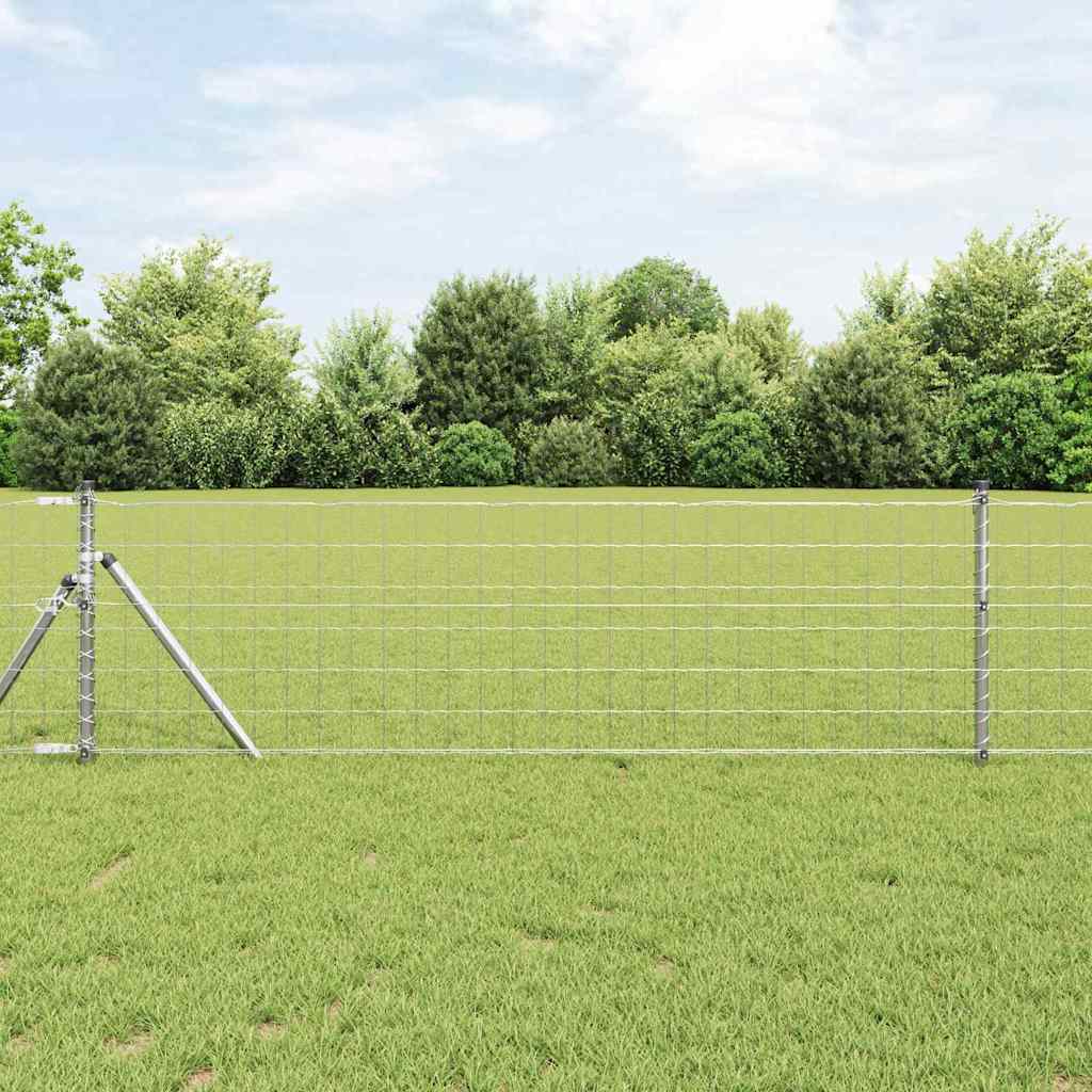 vidaXL Outdoor Euro Fence Ground Fix 10 x 0.8 m Galvanised Steel Mesh 1