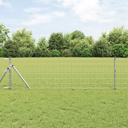 vidaXL Outdoor Euro Fence Ground Fix 10 x 0.8 m Galvanised Steel Mesh 1