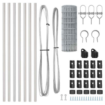 vidaXL Outdoor Euro Fence Ground Fix 10 x 0.8 m Galvanised Steel Mesh 6