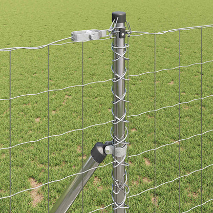 vidaXL Outdoor Euro Fence Ground Fix 10 x 1 m Galvanised Steel Silver 4