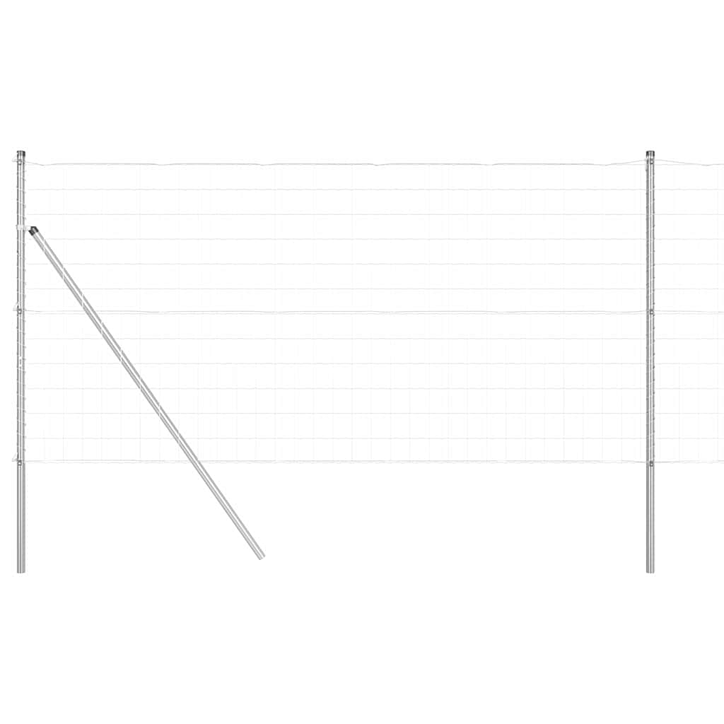 vidaXL Outdoor Euro Fence Ground Fix 10 x 1 m Galvanised Steel Silver 2