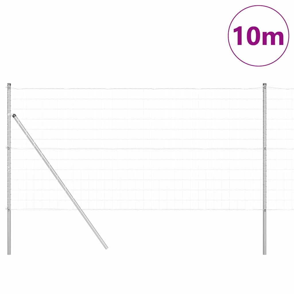 vidaXL Outdoor Euro Fence Ground Fix 10 x 1 m Galvanised Steel Silver 3