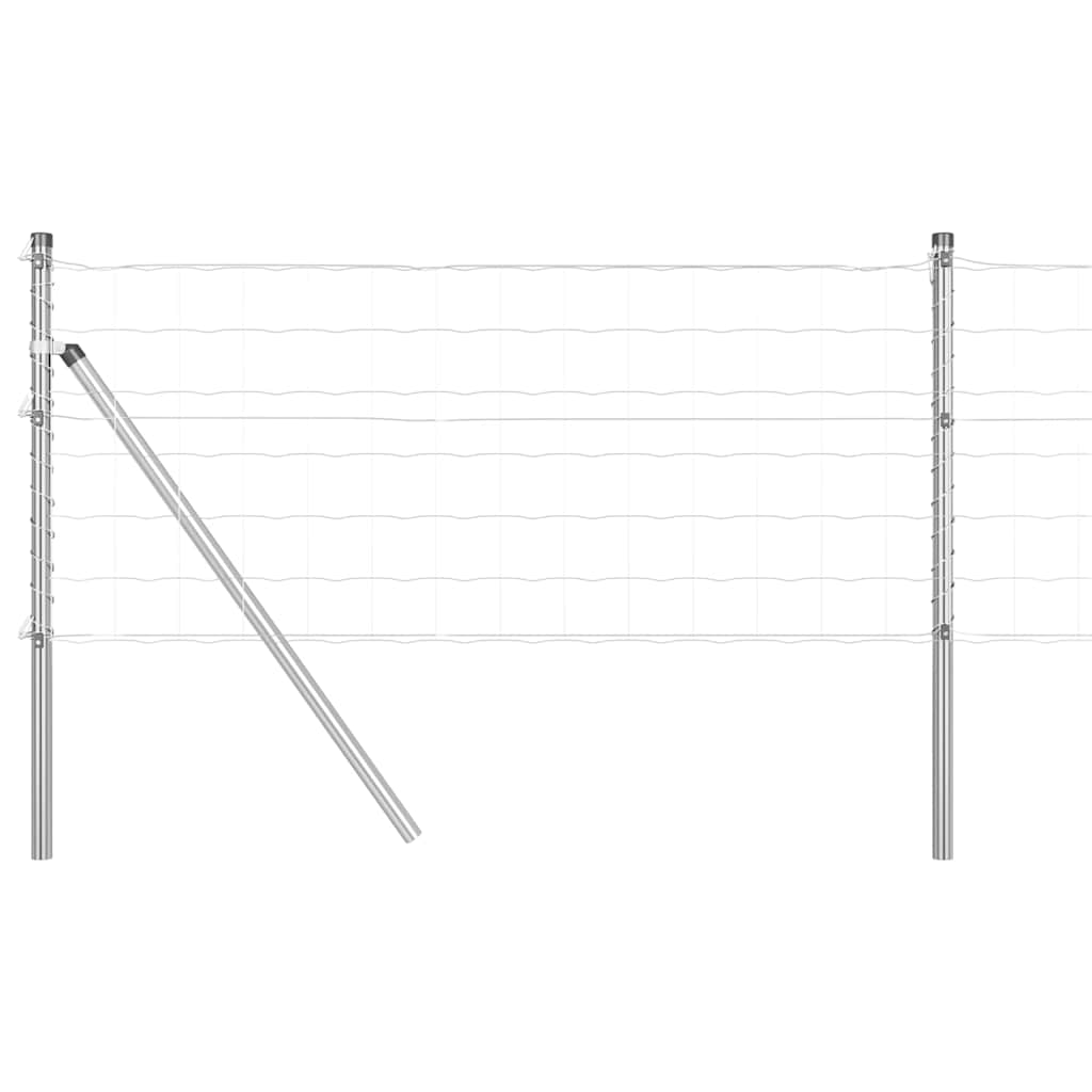 vidaXL Outdoor Euro Fence Ground Fix 10 x 0.8 m Galvanised Steel Mesh 2