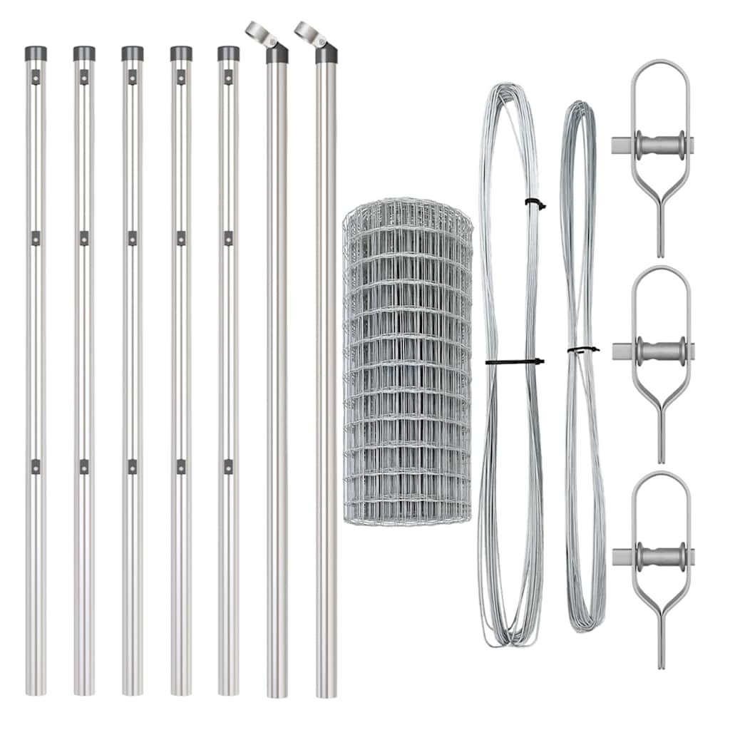 vidaXL Outdoor Euro Fence Ground Fix 10 x 0.8 m Galvanised Steel Mesh 5