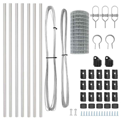 vidaXL Outdoor Euro Fence Ground Fix 10 x 0.8 m Galvanised Steel Mesh 6