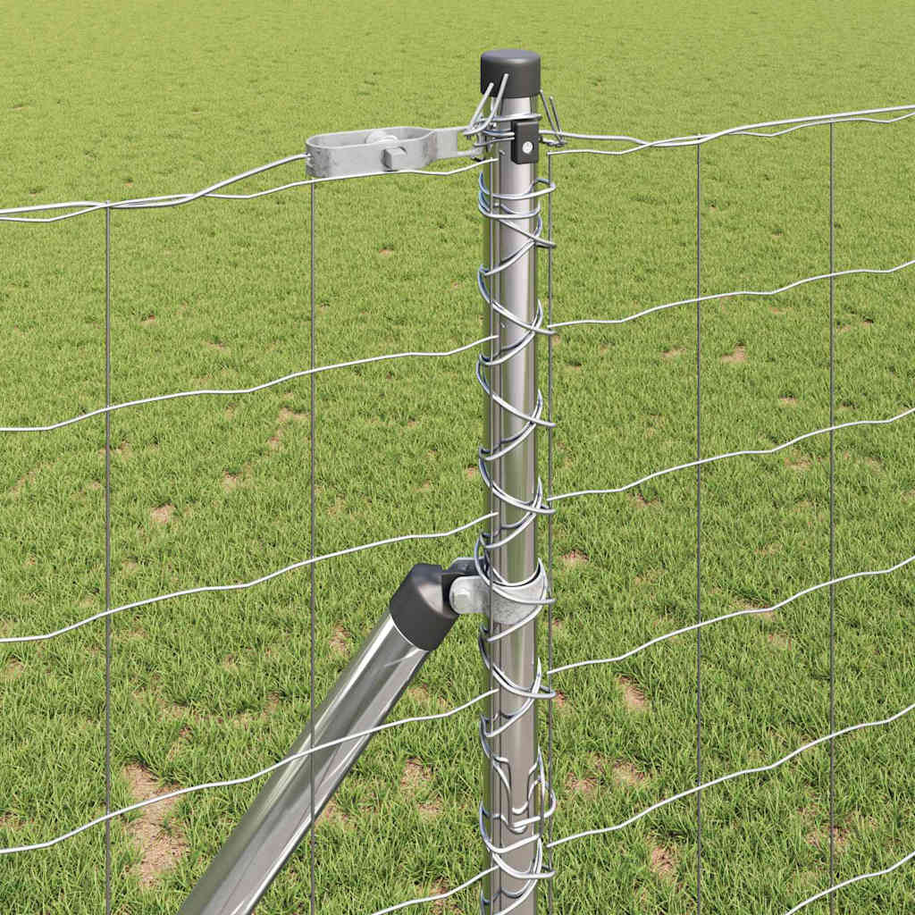 vidaXL Outdoor Euro Fence Ground Fix 10 x 1 m Galvanised Steel Silver 4