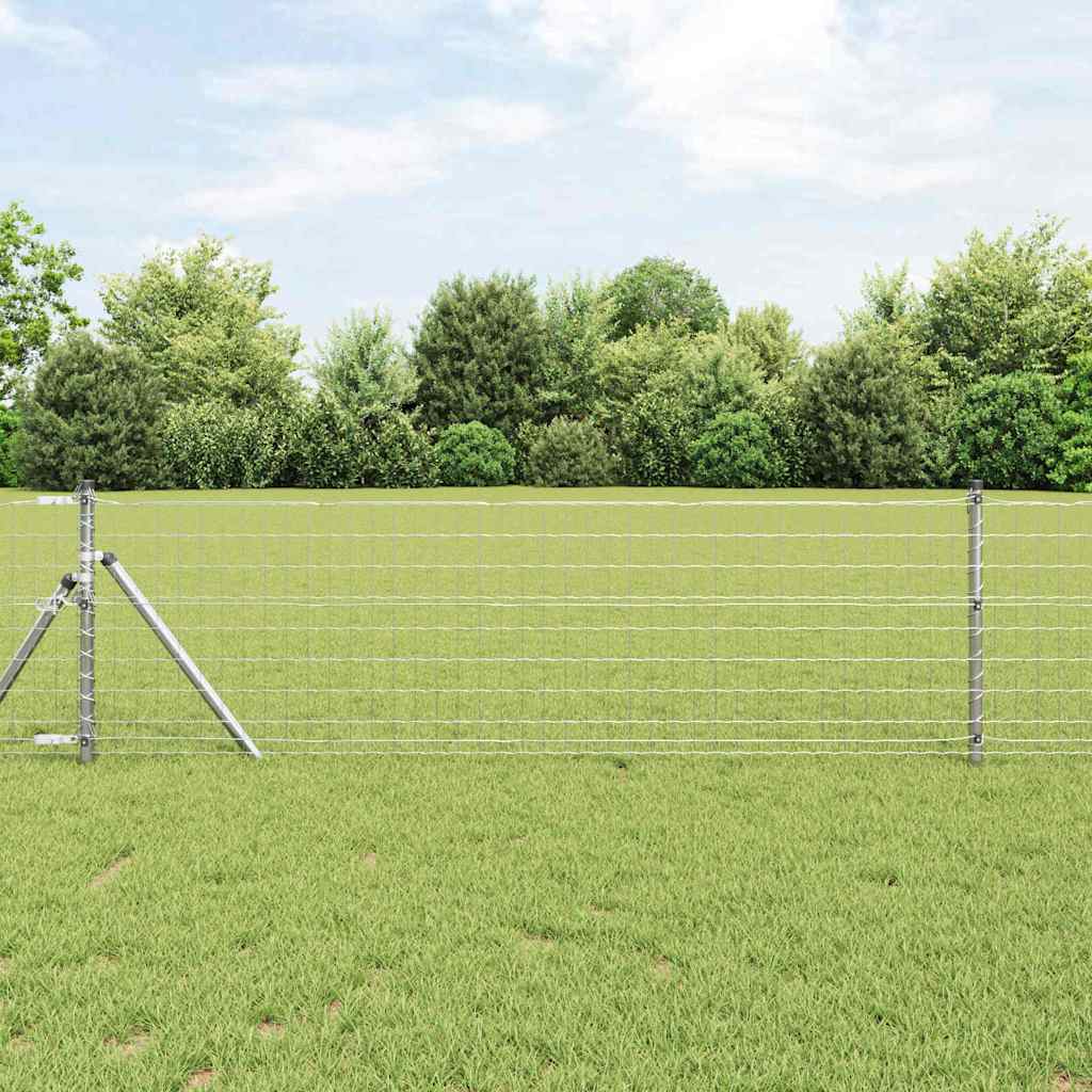 vidaXL Outdoor Euro Fence Ground Fix 25 x 0.4 m Galvanised Steel Mesh 1