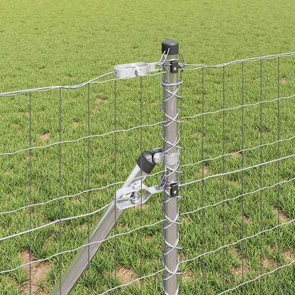 vidaXL Outdoor Euro Fence Ground Fix 25 x 0.4 m Galvanised Steel Mesh 4