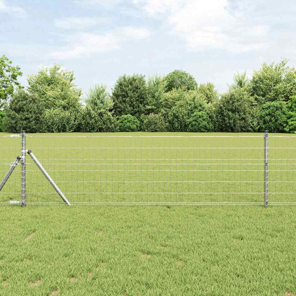 vidaXL Outdoor Euro Fence Ground Fix 25 x 0.4 m Galvanised Steel Mesh 1