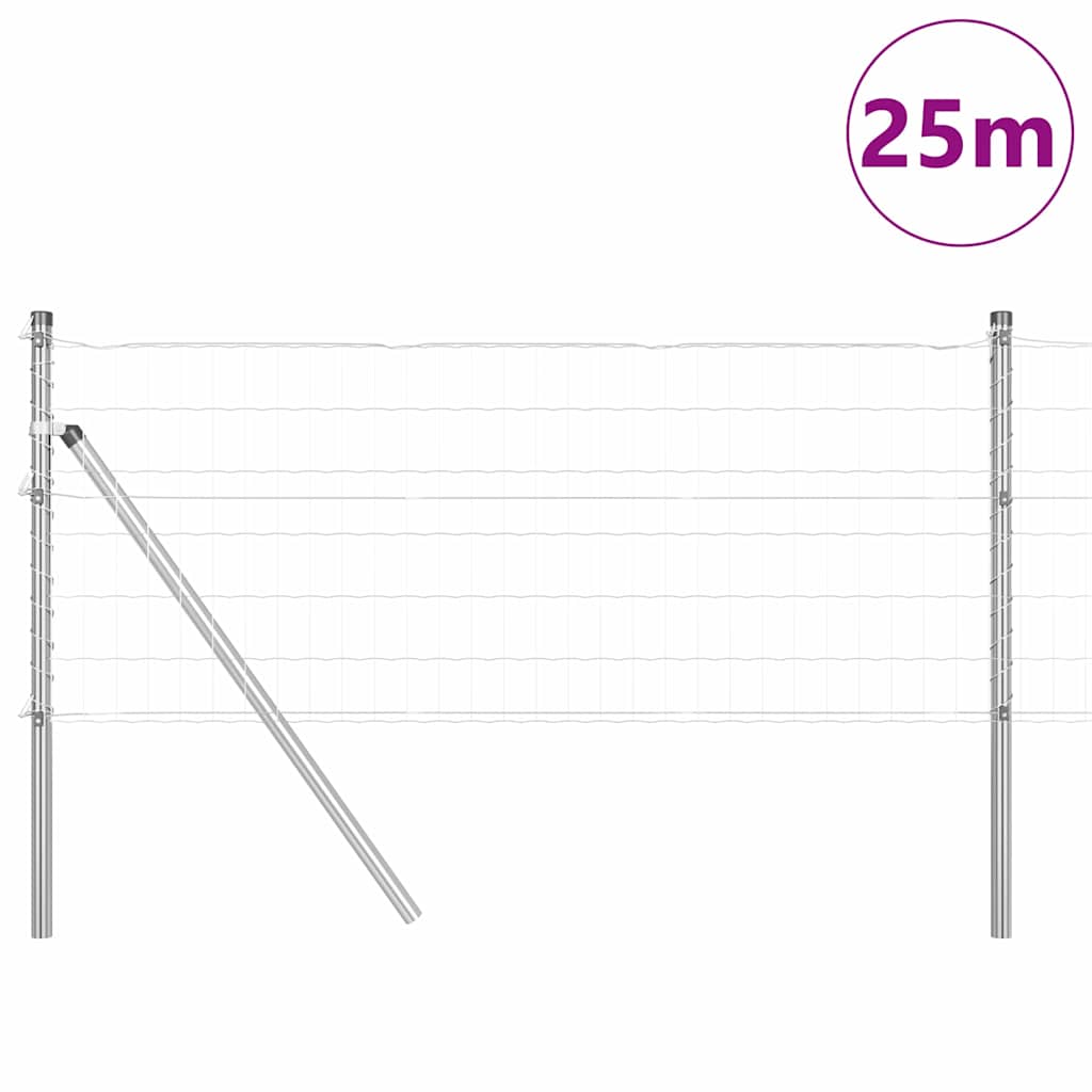 vidaXL Outdoor Euro Fence Ground Fix 25 x 0.4 m Galvanised Steel Mesh 3