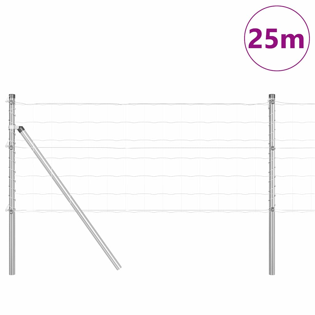 vidaXL Outdoor Euro Fence Ground Fix 25 x 0.4 m Galvanised Steel Mesh 3