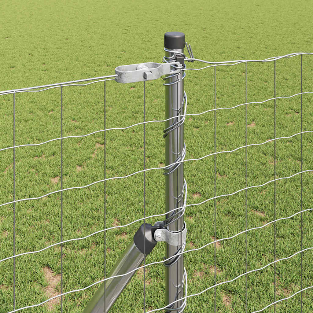vidaXL Outdoor Euro Fence Ground Fix 10 x 1 m Galvanised Steel Silver 4