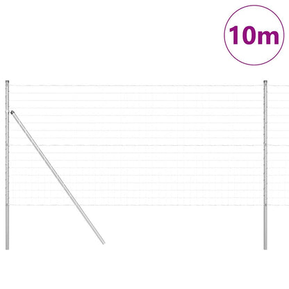 vidaXL Outdoor Euro Fence Ground Fix 10 x 1 m Galvanised Steel Silver 3