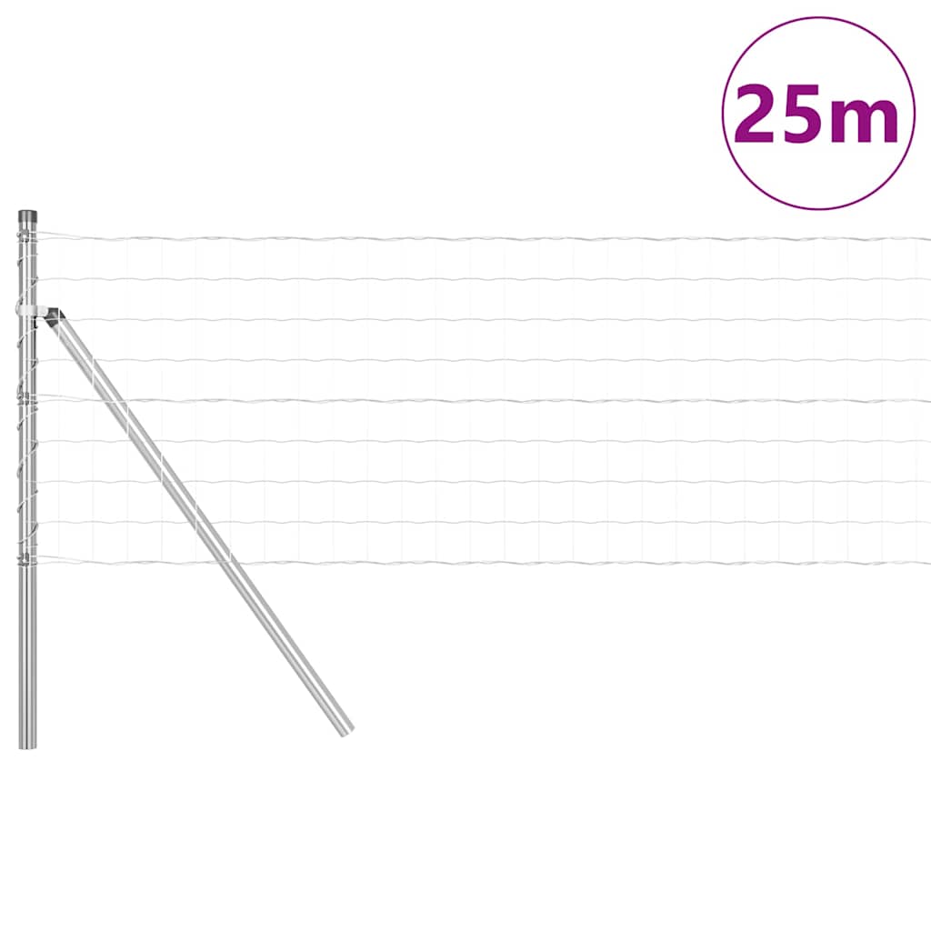 vidaXL Outdoor Euro Fence Ground Fix 25 x 0.4 m Galvanised Steel Mesh 3