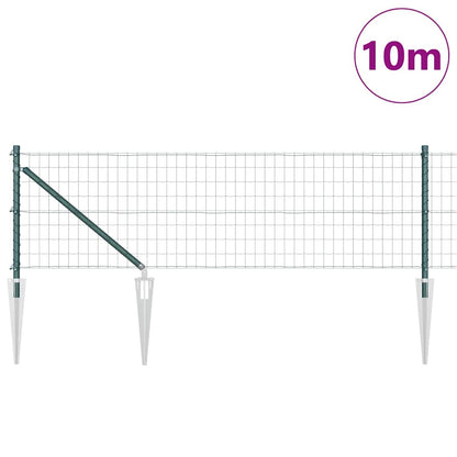 vidaXL Euro Fence with Spikes 10 x 0.4 m PVC-Coated Steel Green Mesh 3
