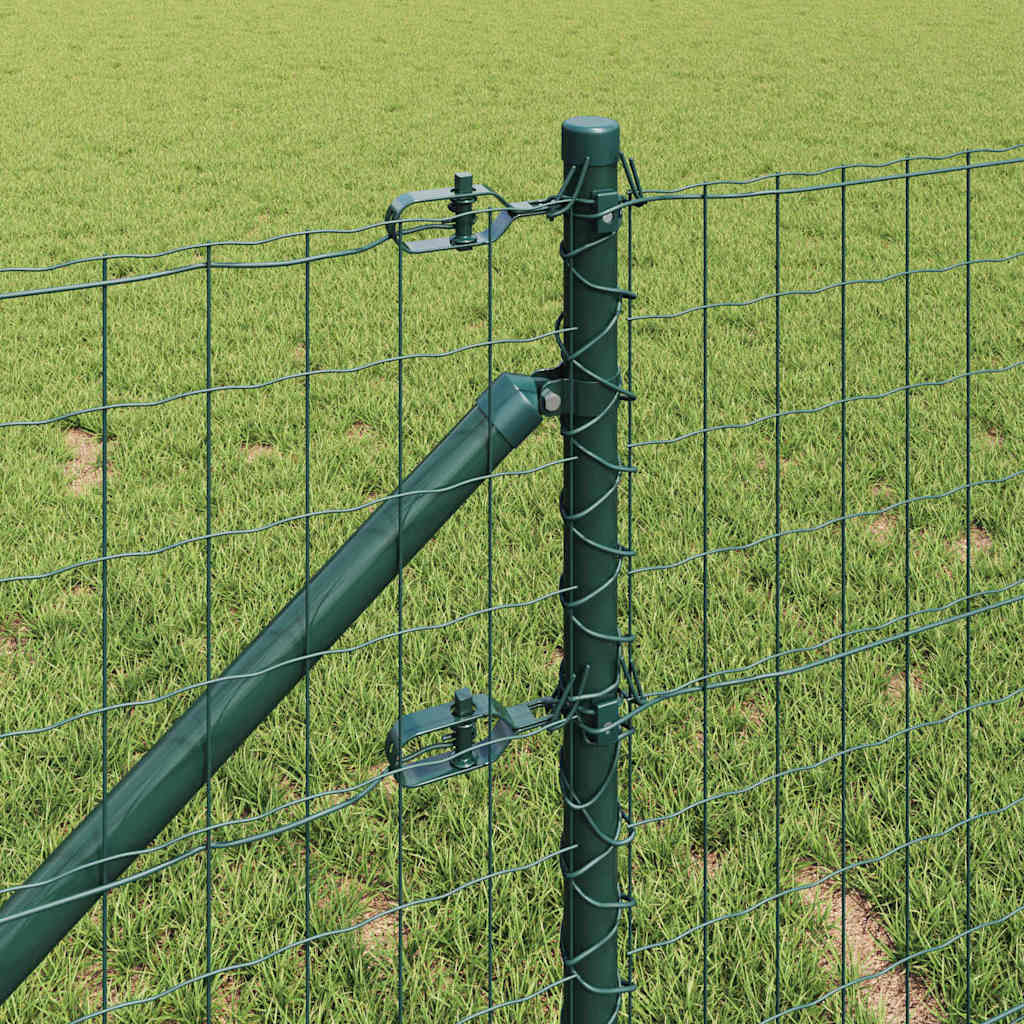 vidaXL Euro Fence with Spikes 10 x 0.4 m PVC-Coated Steel Green Mesh 4