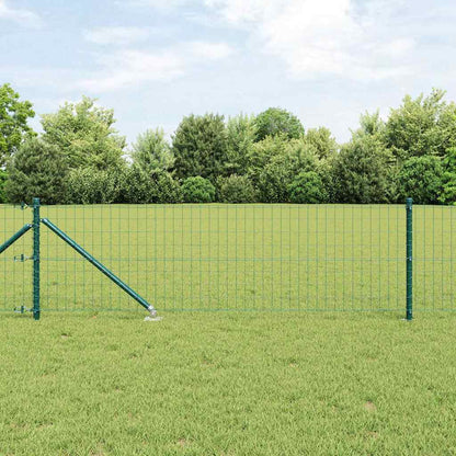 vidaXL Euro Fence with Spikes 10 x 0.6 m PVC-Coated Steel Green Mesh 1