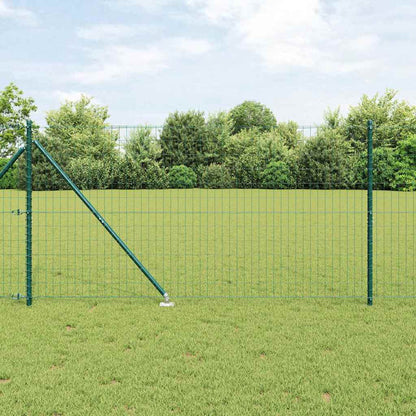 vidaXL Euro Fence with Spikes 10 x 1 m PVC-Coated Steel Mesh Spike Anchor Fix Green mesh Size 50 x 100 mm mesh