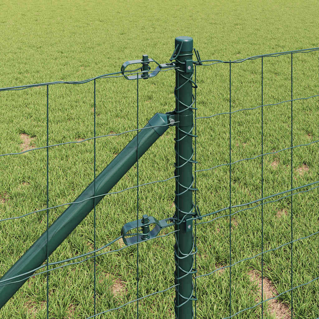 vidaXL Euro Fence with Spikes 10 x 0.4 m PVC-Coated Steel Green Mesh 4