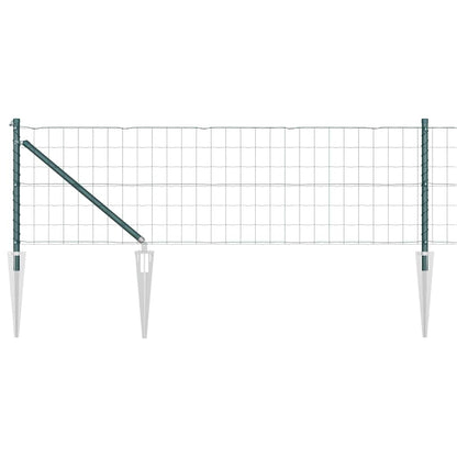 vidaXL Euro Fence with Spikes 10 x 0.6 m PVC-Coated Steel Green Mesh 2