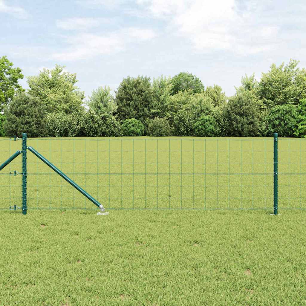vidaXL Euro Fence with Spikes 10 x 0.8 m PVC-Coated Steel Green Mesh 1