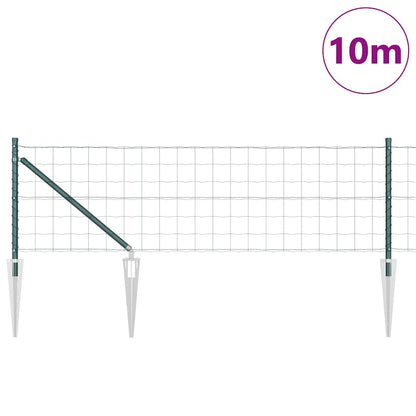 vidaXL Euro Fence with Spikes 10 x 0.8 m PVC-Coated Steel Green Mesh 3