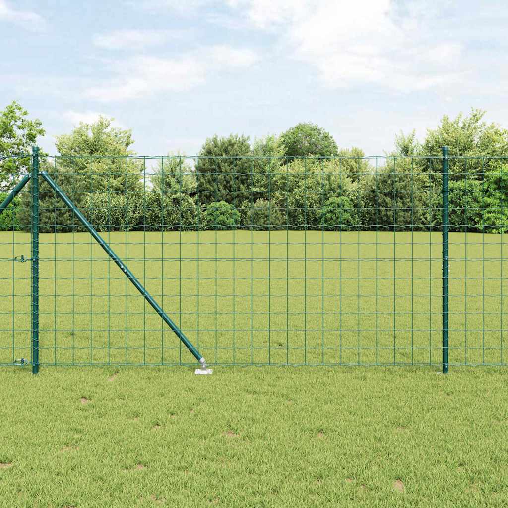 vidaXL Euro Fence with Spikes 10 x 1 m PVC-Coated Steel Mesh Spike Anchor Fix Green mesh Size 100 x 100 mm mesh
