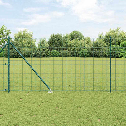 vidaXL Euro Fence with Spikes 10 x 1 m PVC-Coated Steel Mesh Spike Anchor Fix Green mesh Size 100 x 100 mm mesh