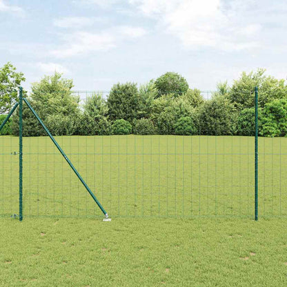 vidaXL Euro Fence with Spikes 10 x 1 m PVC-Coated Steel Mesh Spike Anchor Fix Green mesh Size 100 x 100 mm mesh