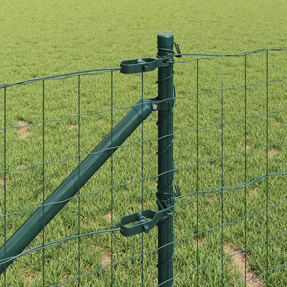 vidaXL Euro Fence with Spikes 10 x 0.6 m PVC-Coated Steel Green Mesh 4