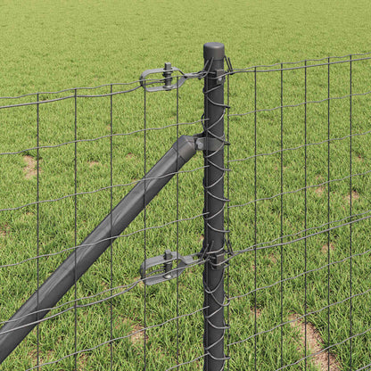 vidaXL Euro Fence with Spikes 10 x 0.4 m PVC-Coated Steel Grey Mesh 4