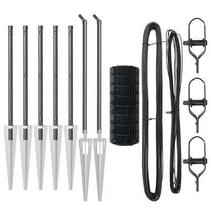 vidaXL Euro Fence with Spikes 10 x 0.4 m PVC-Coated Steel Grey Mesh 5
