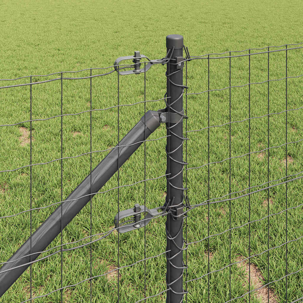 vidaXL Euro Fence with Spikes 10 x 0.6 m PVC-Coated Steel Grey Mesh 4