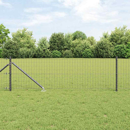 vidaXL Euro Fence with Spikes 10 x 0.6 m PVC-Coated Steel Grey Mesh 1
